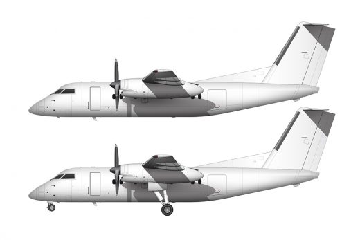 De Havilland DHC-8-200 (Dash 8) blank illustration templates