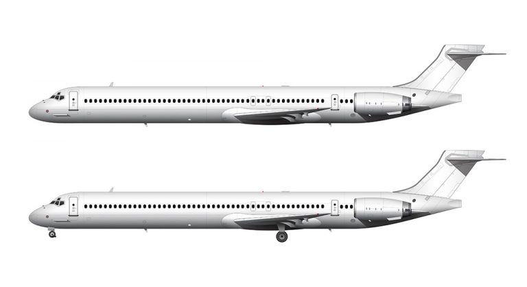 McDonnell Douglas MD-90 blank illustration templates