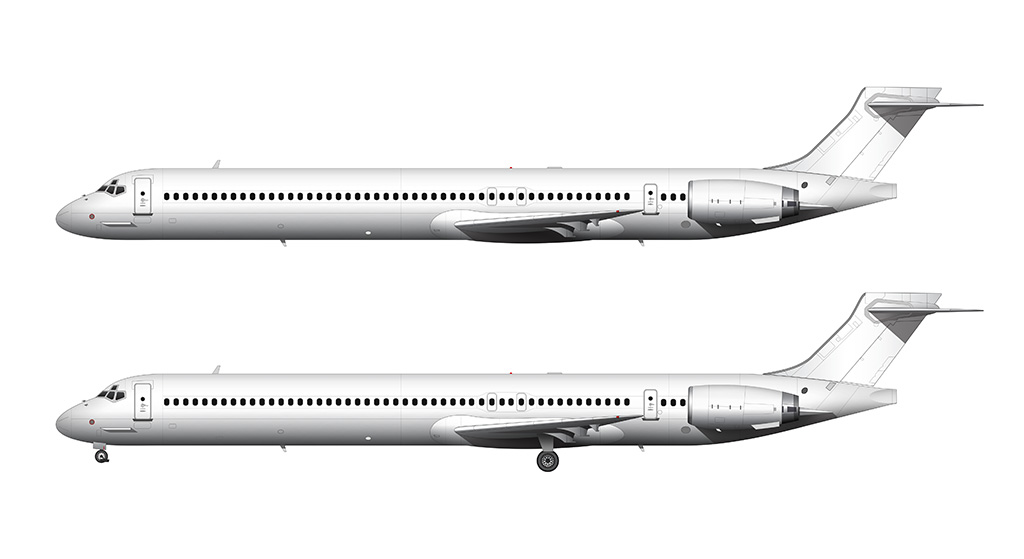 McDonnell Douglas MD-90 blank illustration templates