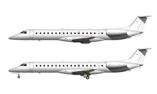 Embraer ERJ-145XR blank illustration templates