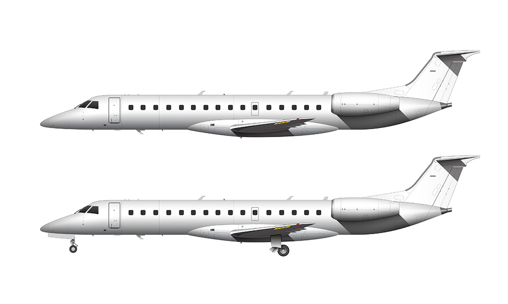 ERJ-140 side view all white