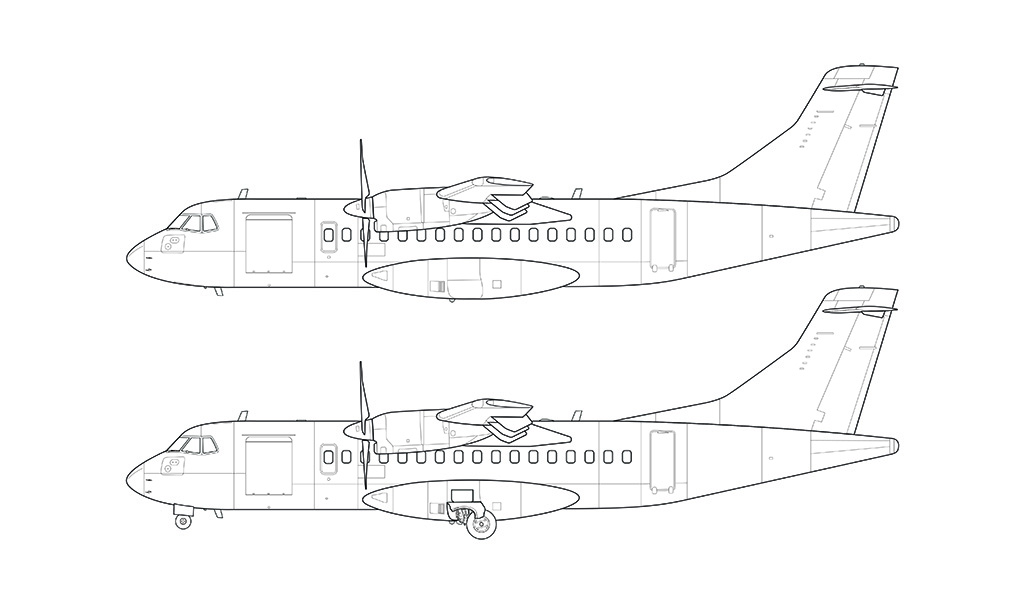 ATR 42-600 blueprint line drawing