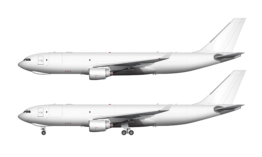 A330-200F Pratt & Whitney side profile