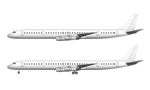 Douglas DC-8-61 blank illustration templates