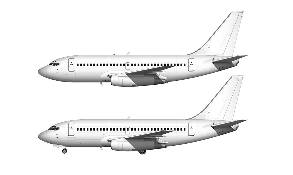 Boeing 737-200 blank illustration templates – Norebbo