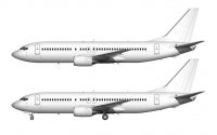 737-400 all white side view
