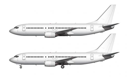 Boeing 737-400 (and 737-400SF / Combi) blank illustration templates