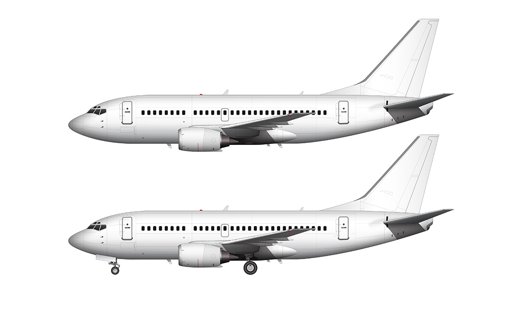 737-500 white side view