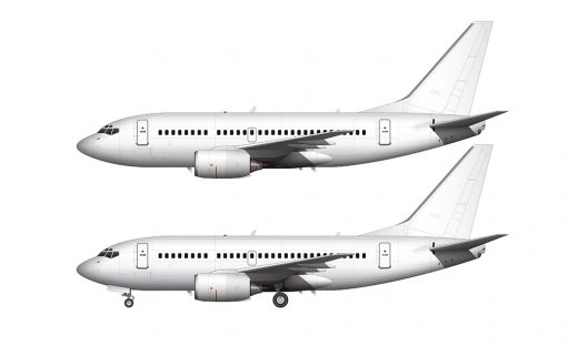 Boeing 737-600 blank illustration templates