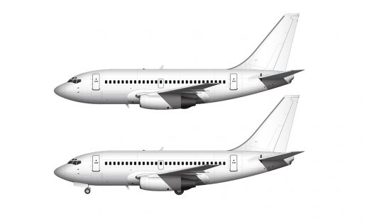 Boeing 737-100 blank illustration templates