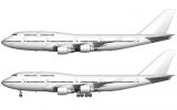 Boeing 747-400 with Pratt & Whitney engines side view