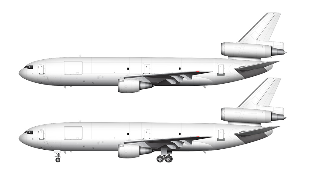 McDonnell Douglas DC-10-30F / MD-10 blank illustration templates