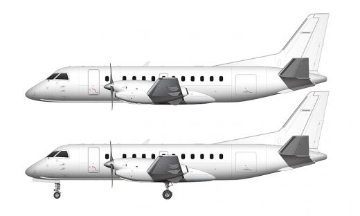Saab 340B blank illustration templates