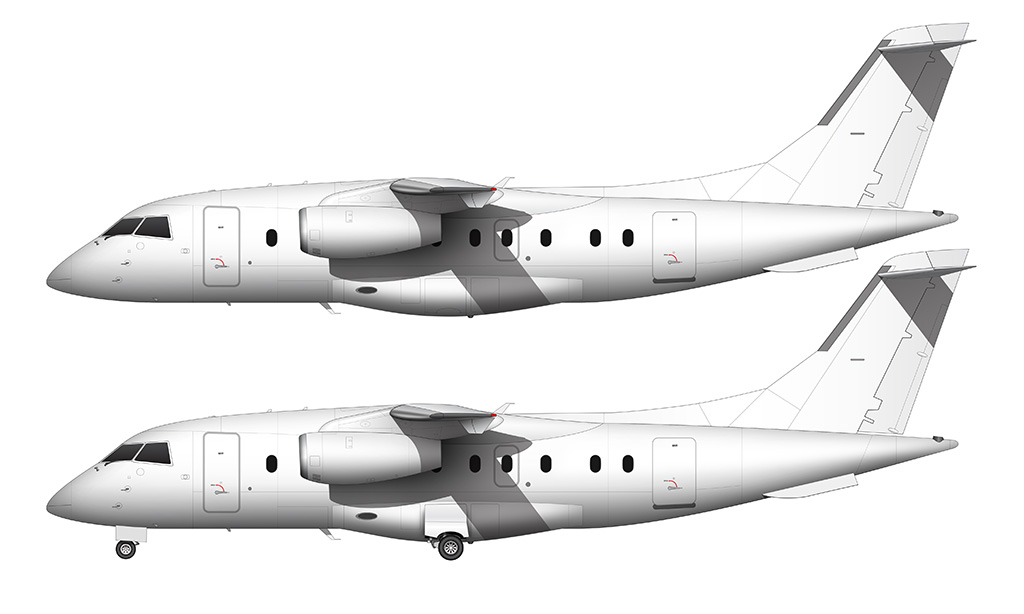Fairchild-Dornier 328JET blank illustration templates
