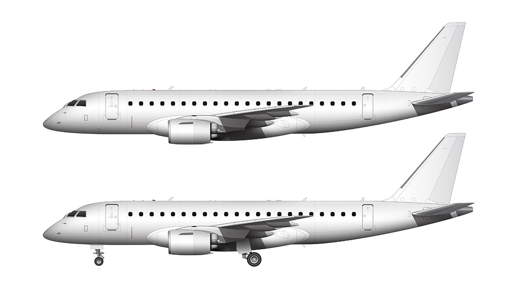 Embraer E175-E2 blank illustration templates
