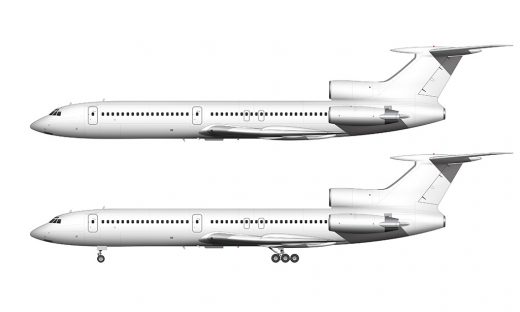 Tupolev Tu-154M blank illustration templates