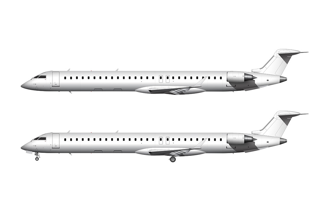 Bombardier CRJ-1000 blank illustration templates