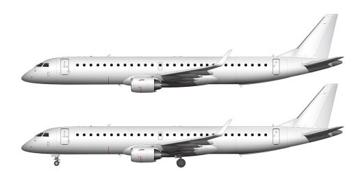 Embraer E195 blank illustration templates