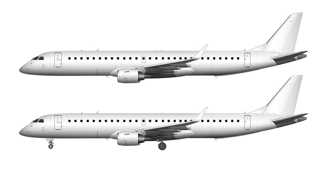 Embraer E195 blank illustration templates