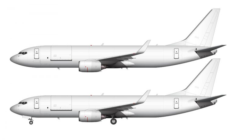 Boeing 737-800BCF blank illustration templates