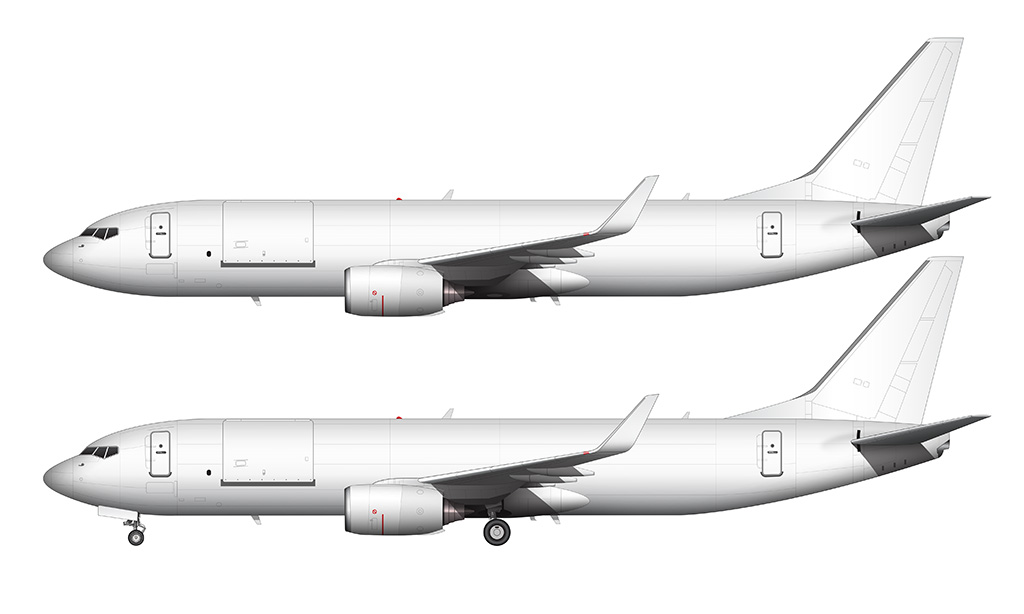 Boeing 737-800BCF blank illustration templates