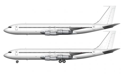 Boeing 707-320C blank illustration templates