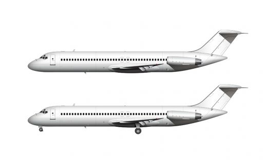 McDonnell Douglas DC-9-40 blank illustration templates