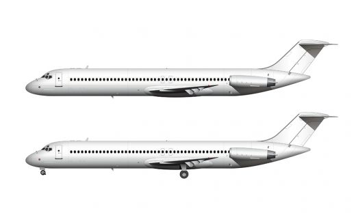 McDonnell Douglas DC-9-50 blank illustration templates