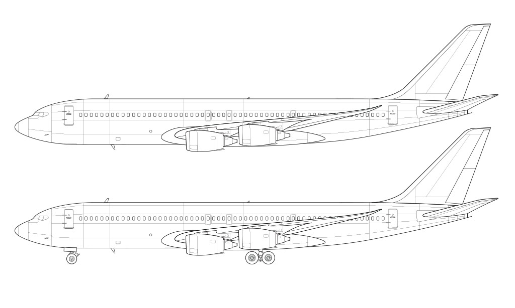 Boeing 707 MAX line drawing