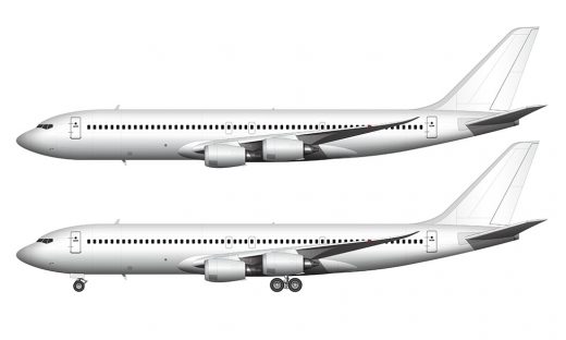 Boeing 707 MAX blank illustration templates