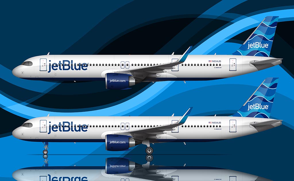 A closer look at the new JetBlue Streamers tail for the A321LR