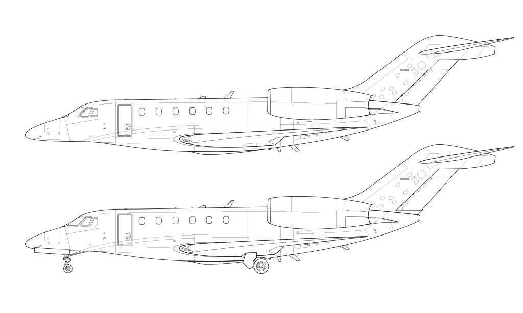 Cessna Citation X 750 line drawing