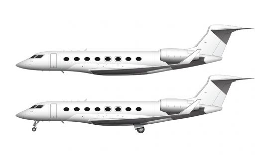 Gulfstream G650ER (G-VI) blank illustration templates