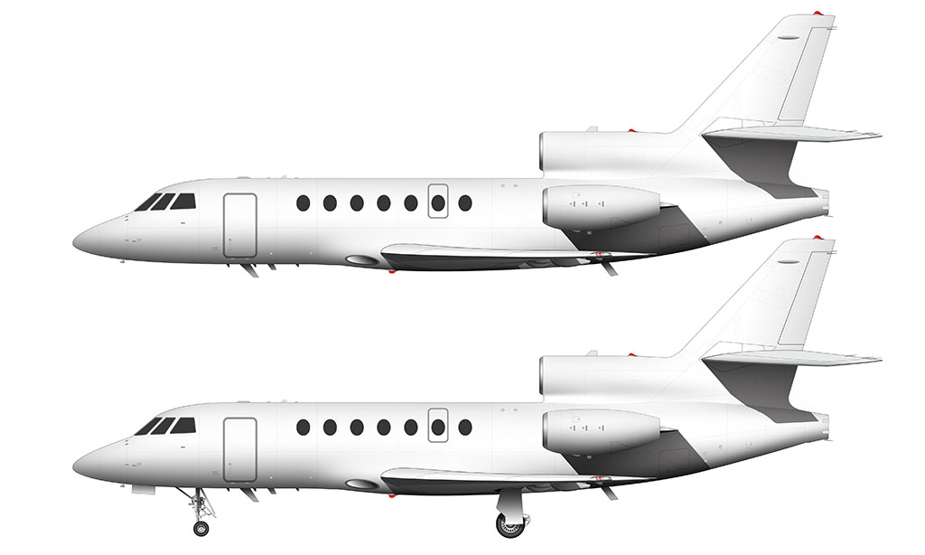 Dassault Falcon 50 / 50EX blank illustration templates