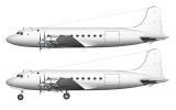 All White Douglas DC-4 side view