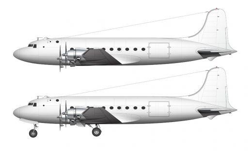 Douglas DC-4 blank illustration templates