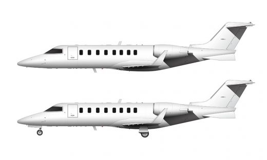 Learjet 45 blank illustration templates
