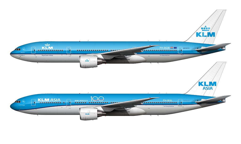 KLM old and new livery comparison Boeing 777-200