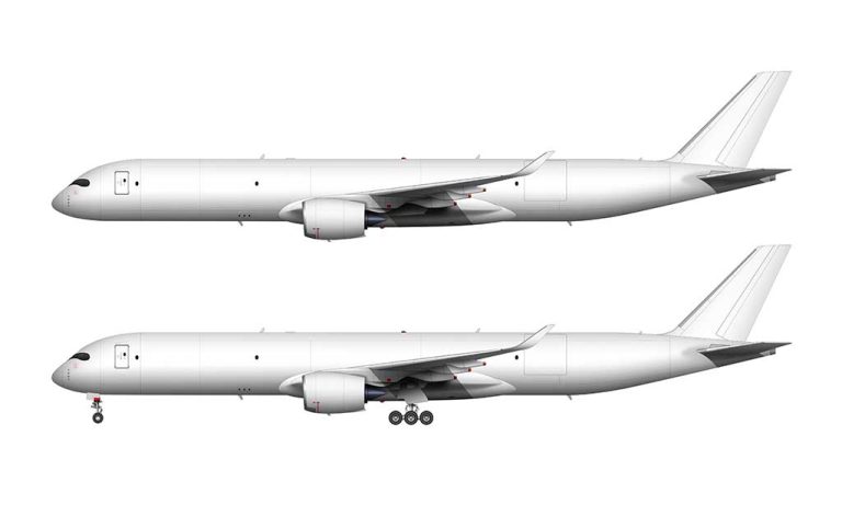 Airbus A350F blank illustration templates