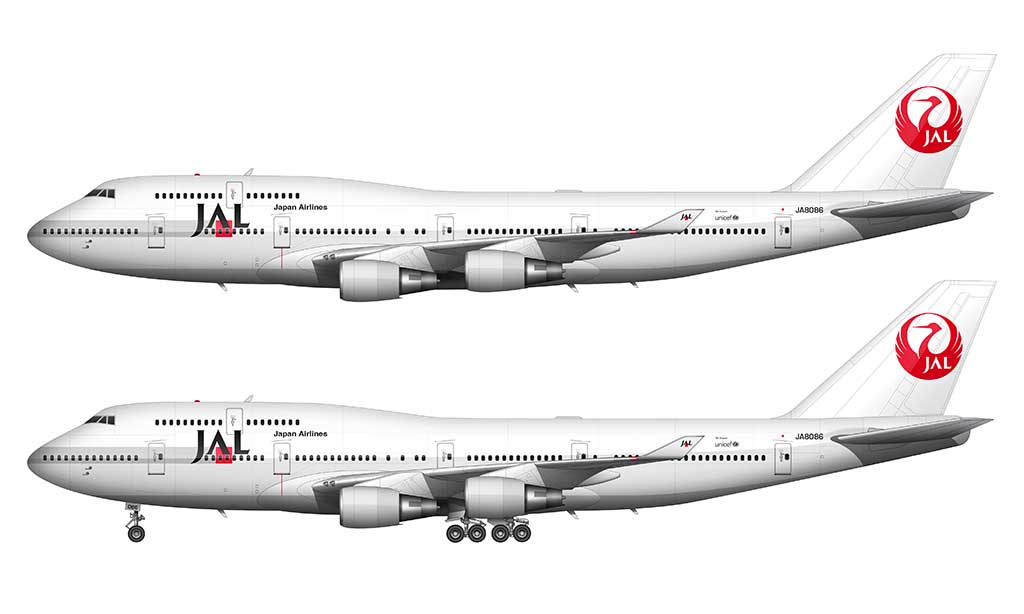 1989 JAL livery Boeing 747-400