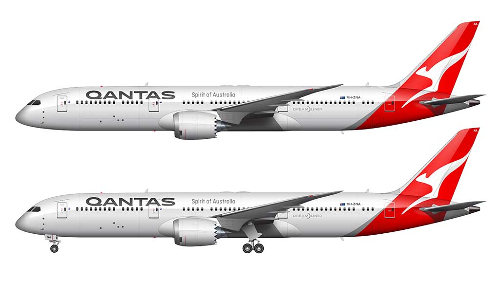 Qantas Boeing 787-9 side view