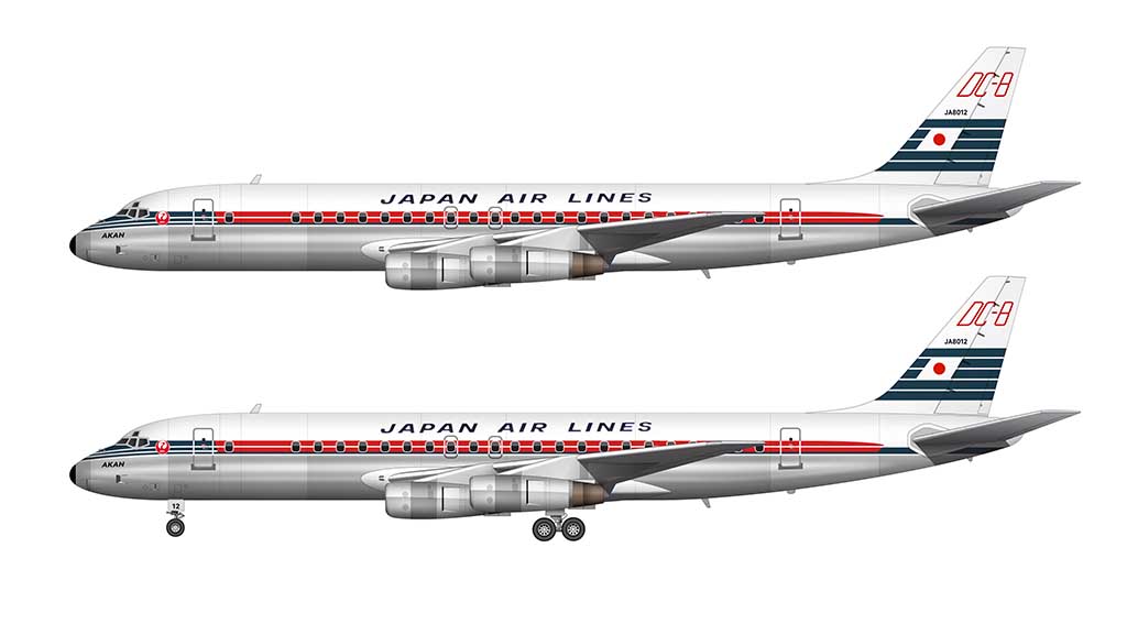 Japan Air Lines McDonnell Douglas DC-8-53 side view