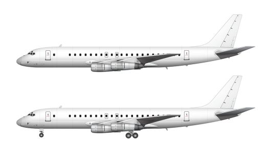 Douglas DC-8-53 blank illustration templates
