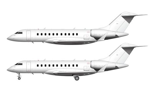 Bombardier Global 5000 blank illustration templates