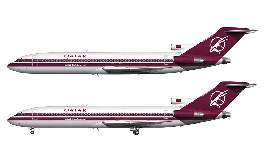 Qatar Airways Boeing 727-200 livery