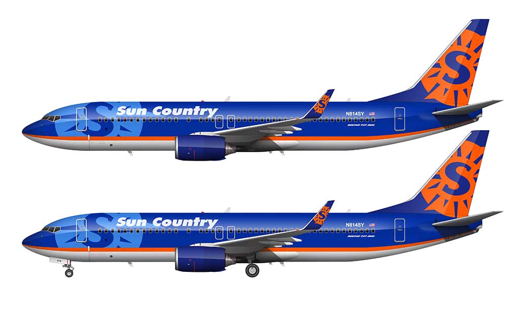 sun country 737-800 side view 2001 livery