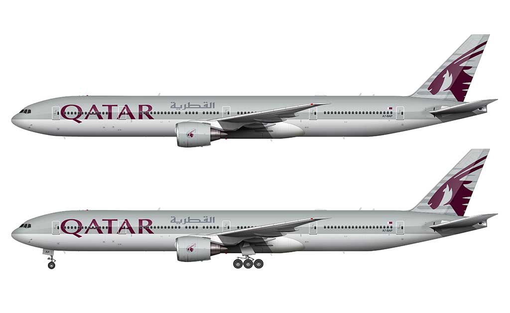 Qatar Airways 777-300ER side view