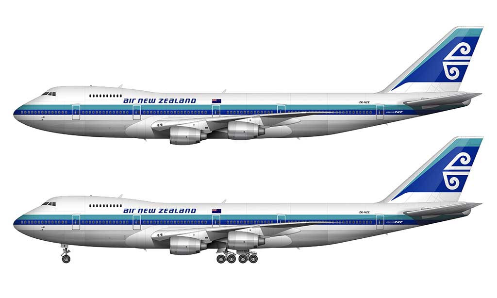 Air New Zealand Boeing 747-200 side view