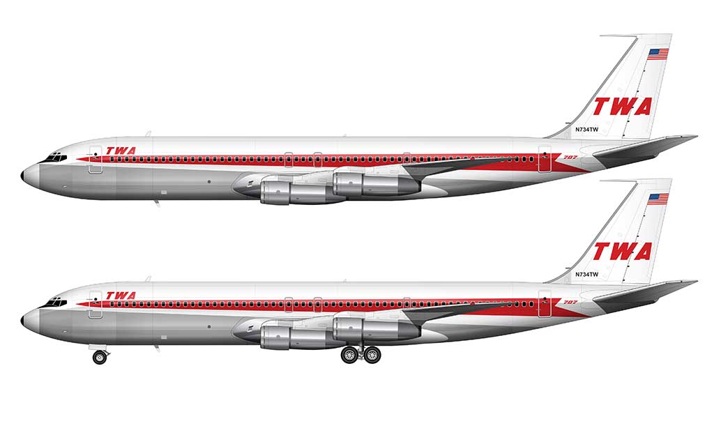 TWA Arrowhead livery Boeing 707