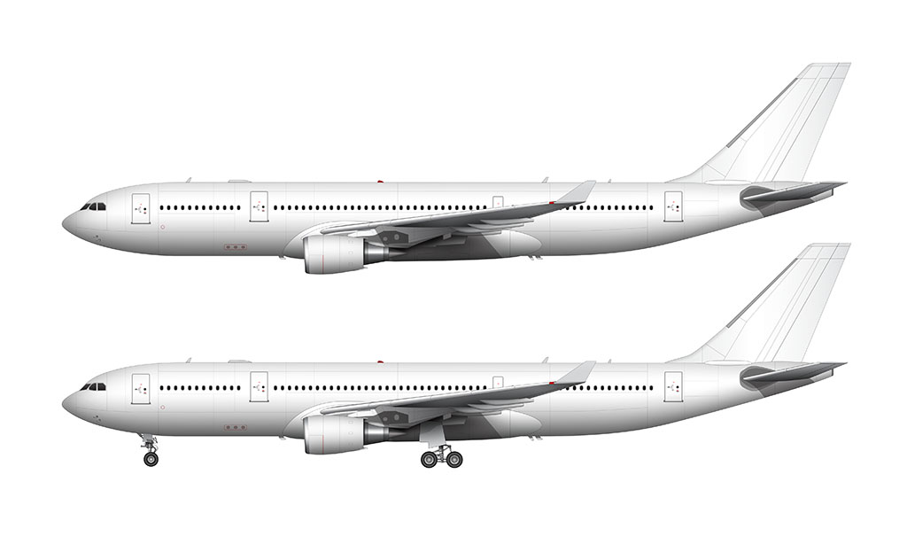 All white Airbus A330-200 with GE engines